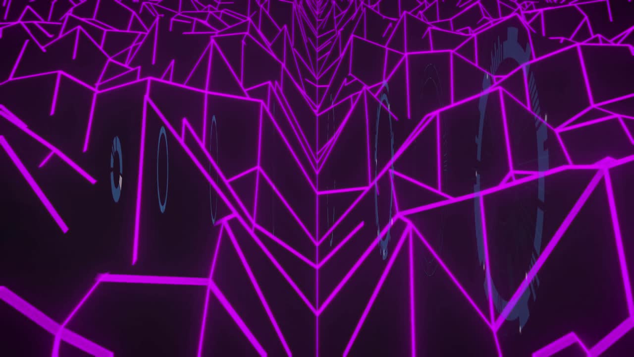 animación del escaneo de alcance sobre montañas digitales