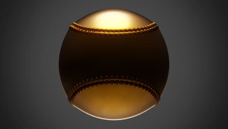 gold baseball ball isolated on gray background.