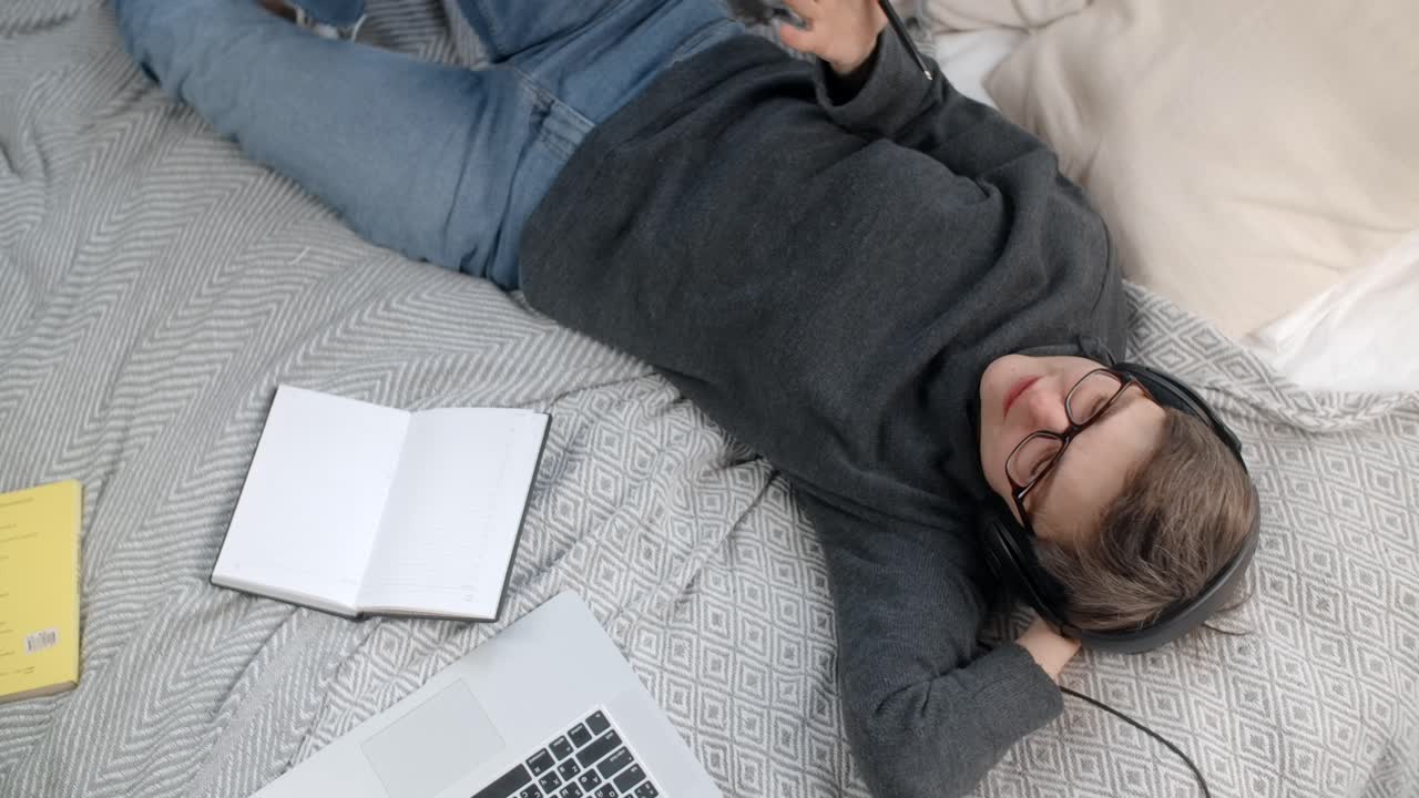 Student Relaxing at Home