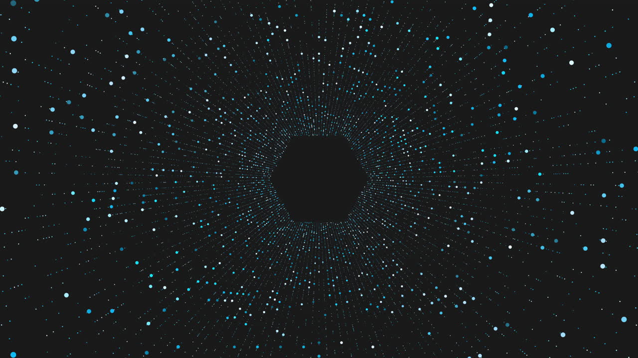 fondo negro artístico con puntos blancos dispersos en patrón circular