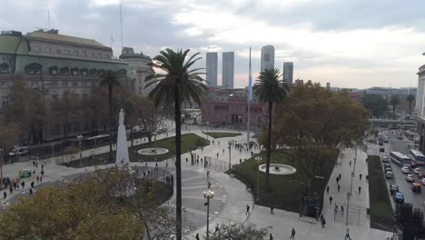 aerial drone scene of may square and casa rosada