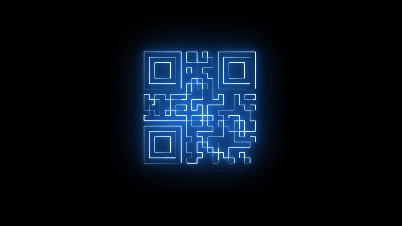 ciclo de tecnología de escaneo de neón de código qr