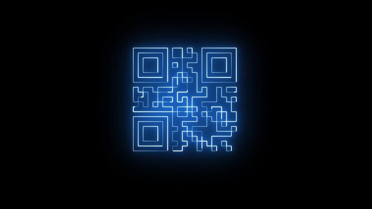 QR code neon scanning technology loop