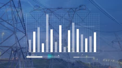 Animation-of-data-processing-over-electricity-pylons