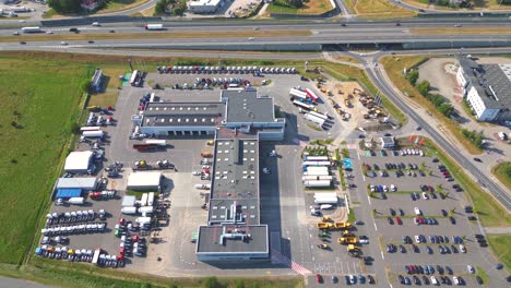 aerial view of goods warehouse