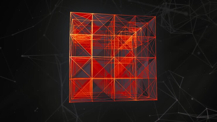 Abstract 3D Cube Wireframe Design