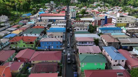 caribbean town with colorful tin roofs