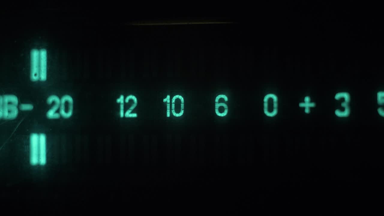 Audio signal levels monitoring audio console on classic sound amplifier