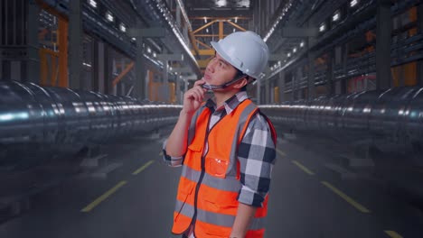 ingeniero en un entorno industrial
