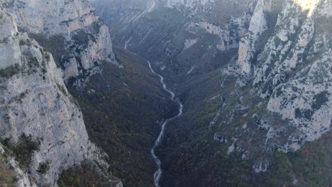 aerial drone view of vikos gorge zagori region, epirus greece