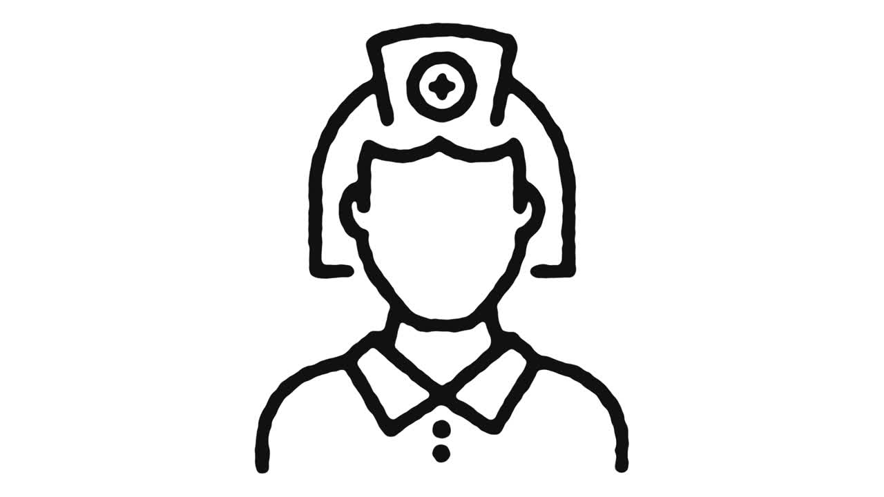 imágenes de animación del icono de la enfermera y canal alfa