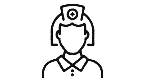 nurse icon animation footage & alpha channel