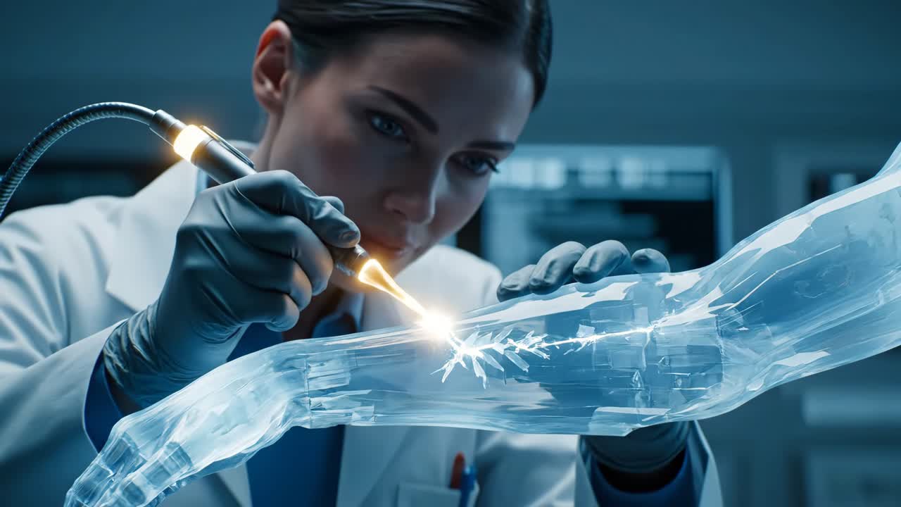 Futuristic Medical Examination with Laser Therapy