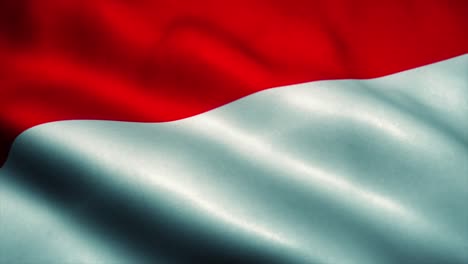 la bandera de indonesia ondeando en el viento. la bandera nacional de indonesia. el signo de indonesia animación de bucle sin costuras. 4k
