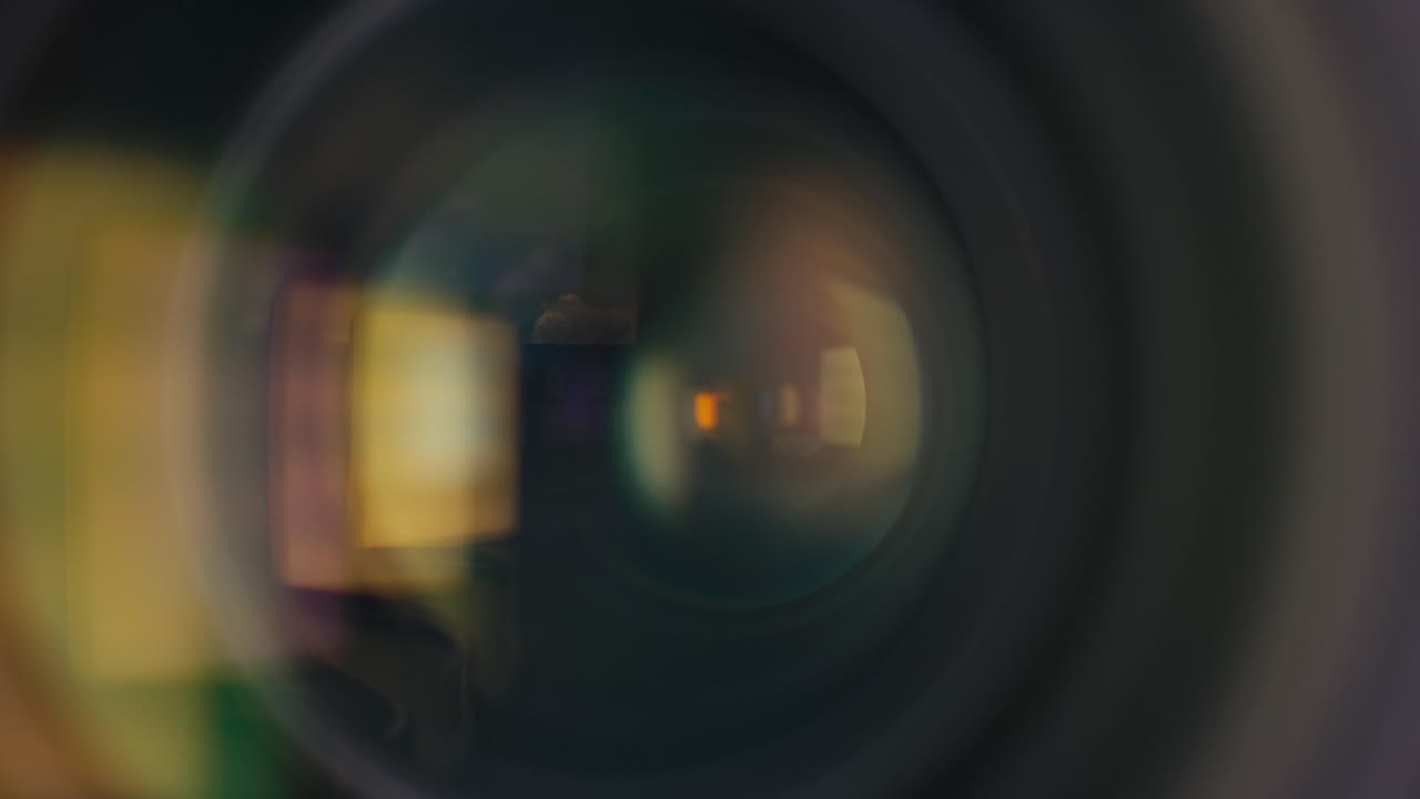 macro close up shot of a camera lens aperture opening and closing
