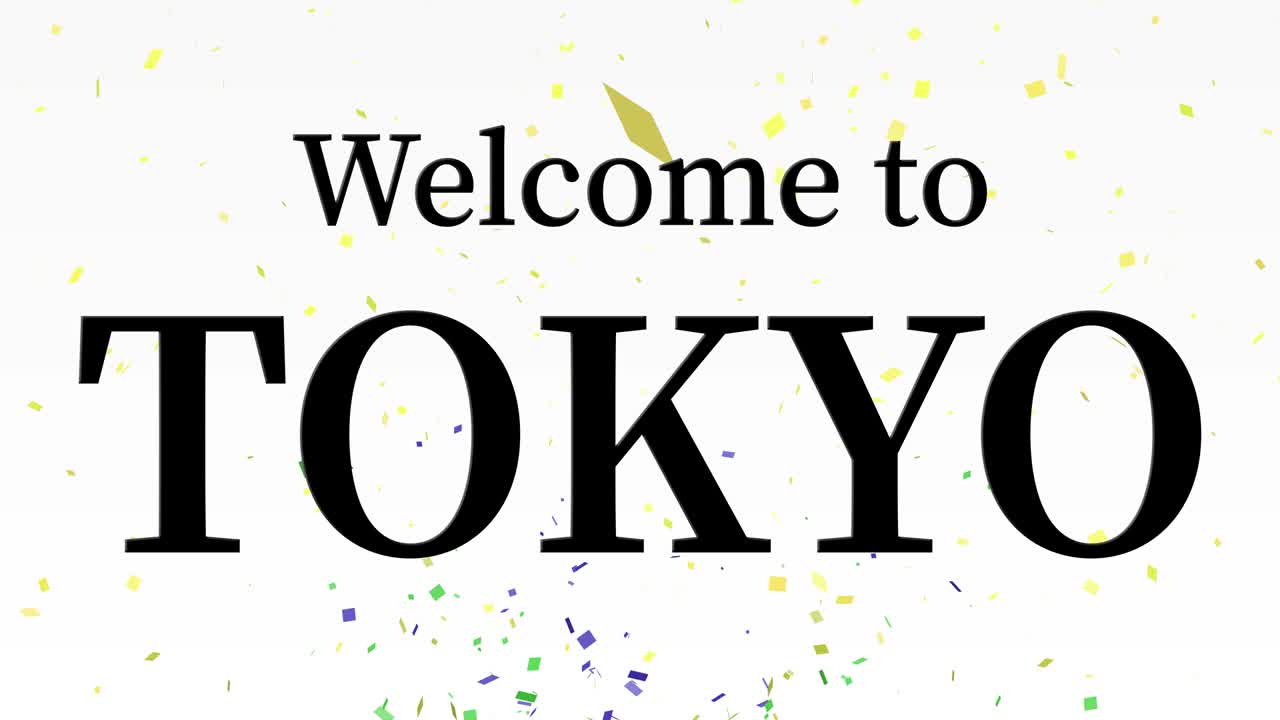 도쿄에 오신 것을 환영합니다: 메시지, 텍스트, 애니메이션, 모션 그래픽