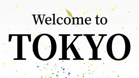 bienvenido a tokio mensaje de texto animación gráficos de movimiento