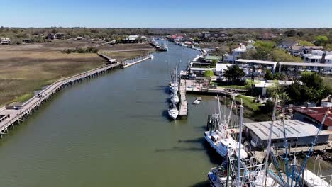 shem creek sc, south carolina aerial push in near charleston sc, south carolina