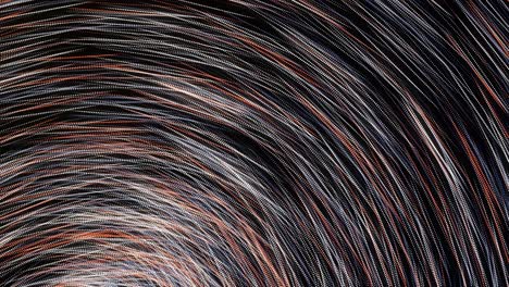 parte di un tunnel vorticoso. animazione. tunnel vortico di molte linee intrecciate su uno sfondo nero. gran parte di tunnel vertiginoso di pluralità di linee