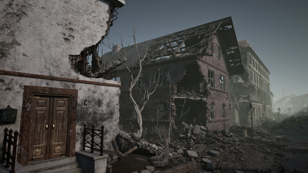 폐허가 된 도시 거리