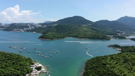 aerial view of hong kong pak wai marina cove area