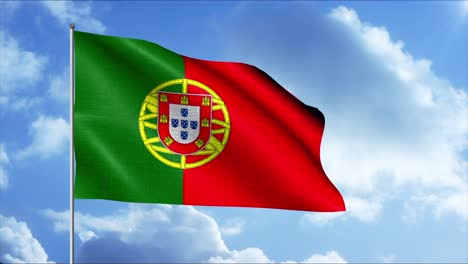 portuguese flag waving in the wind