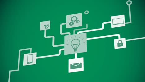 animation of network of connections cloud computing