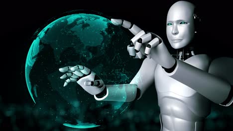 AI-hominoid-robot-touching-virtual-hologram-screen-showing-concept-of-big-data