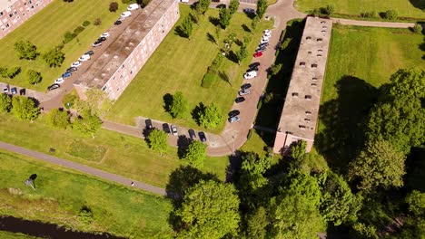 aerial view of european residential area
