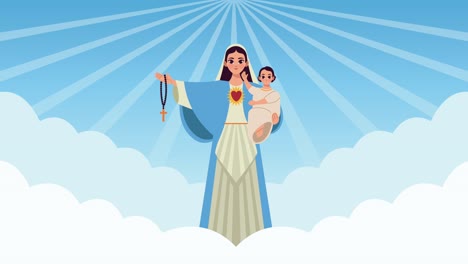 la virgen maría con el bebé jesús
