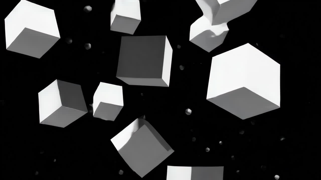 White Cubes on Black Background