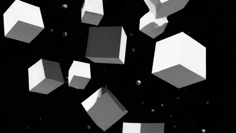 white cubes on black background