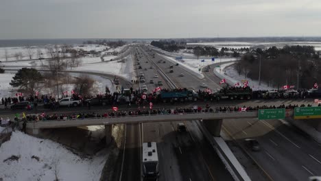 Aerial-shot-from-the-other-side-of-the-Victoria-Bridge-located-in-Vineland,-Ontario