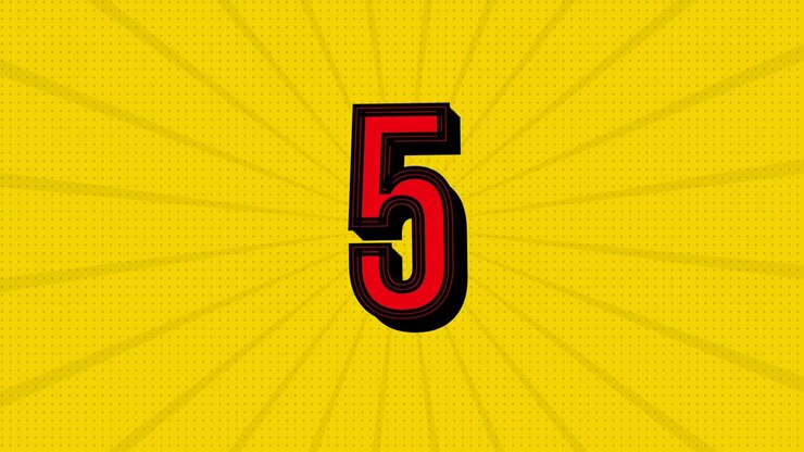 Animated Countdown Timer from Ten to Zero on Yellow Background