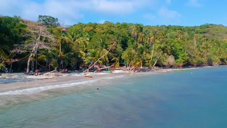 Man-Swimming-In-The-Ocean-On-Providencia-Island,-Colombia