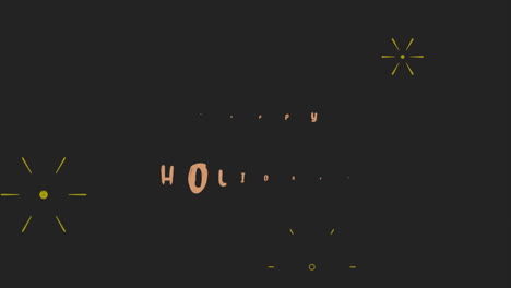 cheerful holiday greeting in stylish font on dark subtle background