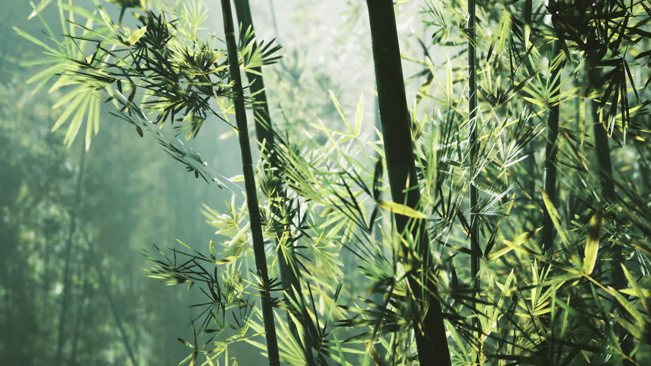 안개가 가득한 대나무 숲