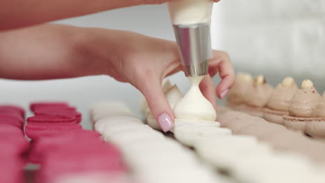 making colorful macarons