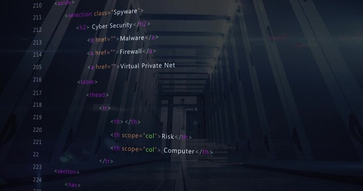 On scene opening, code overlay scrolling and updating on corridor to visualize cybersecurity topics