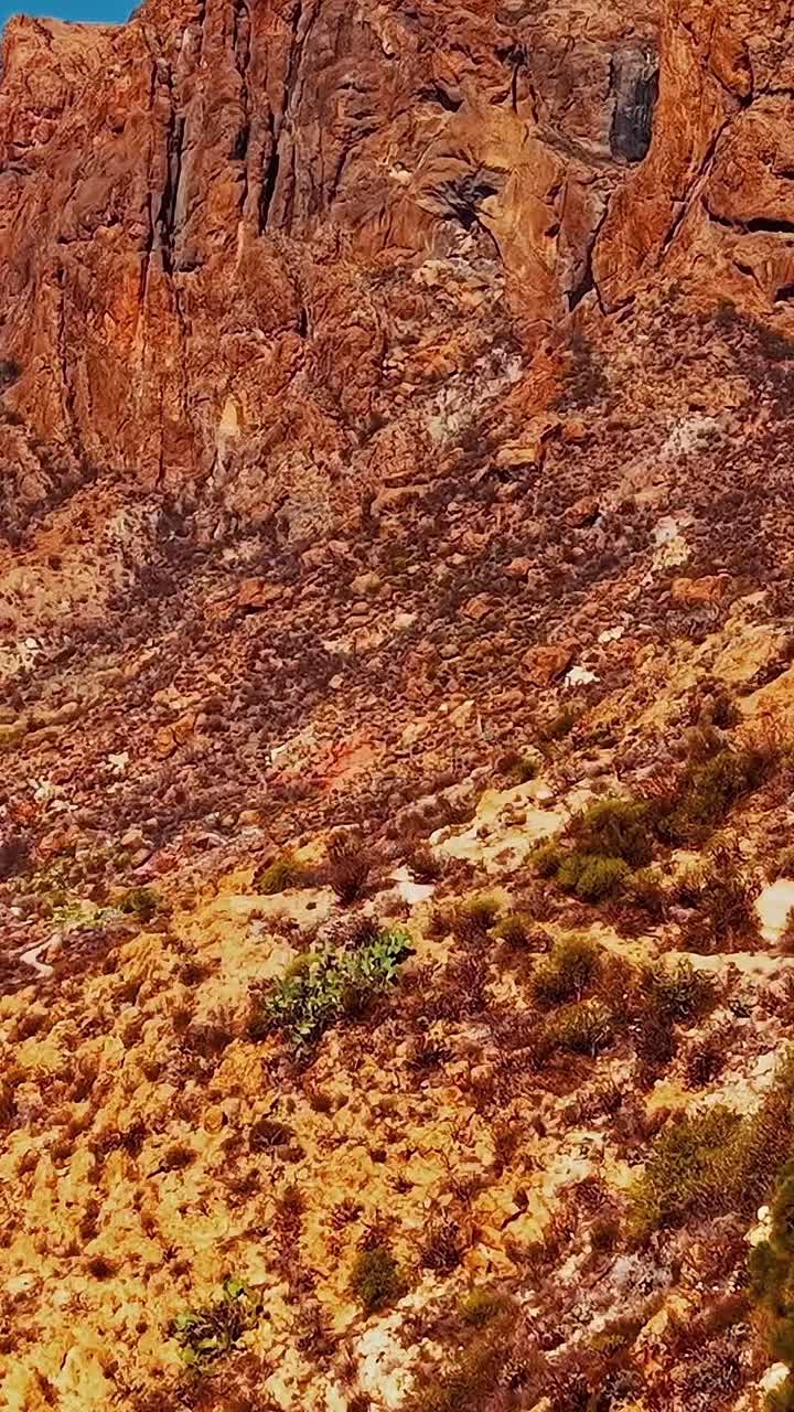 Aerial view of Gran Canaria landscape and rocky mountains in Spain