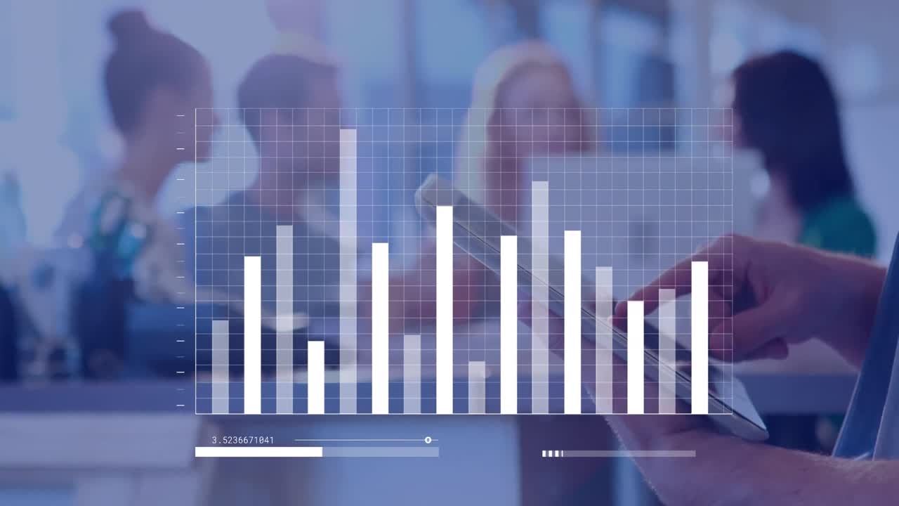 animación del gráfico sobre el grupo caucásico de personas de negocios