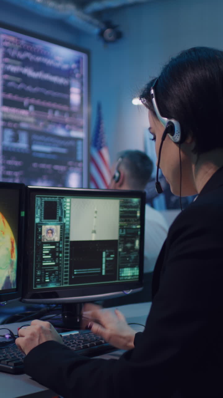 Mission Control Team Monitoring a Space Launch