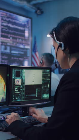 Mission Control Team Monitoring a Space Launch