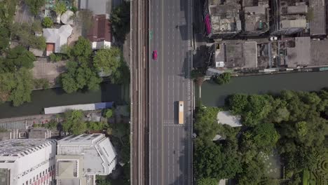 bangkok, ratchathewi, aerial tour by drone 4k