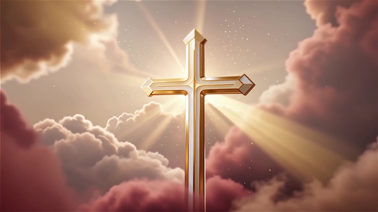 Christian Cross Heavenly Light Worship Background