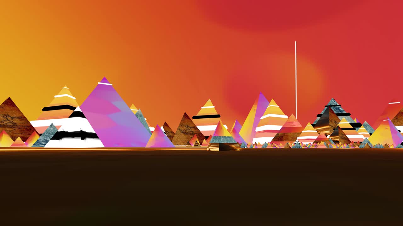 An abstract background of pyramids.