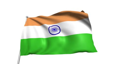 flag of india with fabric structure in the wind (alpha channel, loopable)