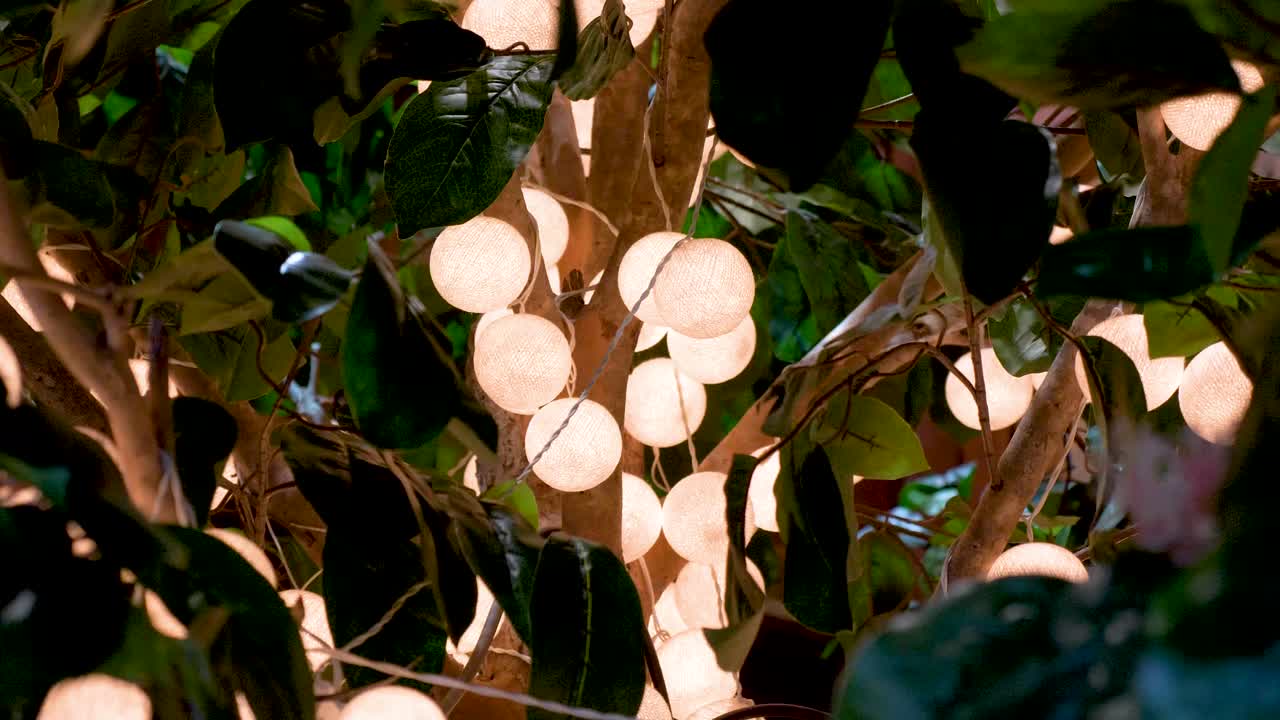 천연 직조로 만든 빛의 클러스터