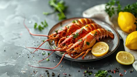 lobster with lemon and parsley