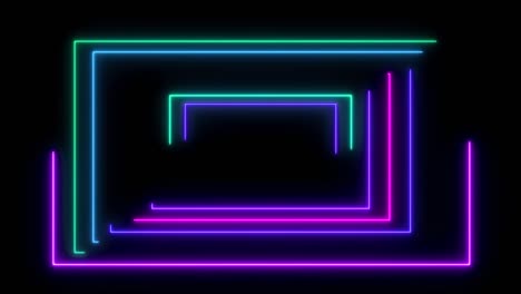 estilo abstrato 80s sci-fi quadro de néon claro em fundo preto. show de laser animação em loop. vídeo 4k